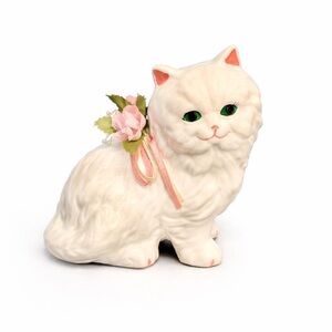 Vintage Persian cat Trippie's Inc. white ceramic figurine 1989